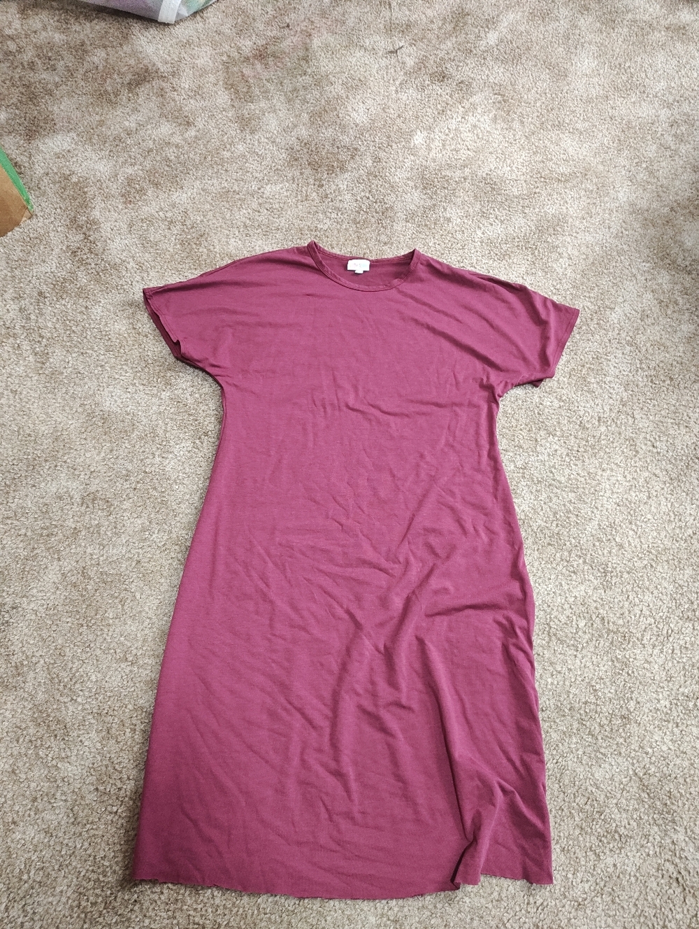 LuLaRoe Burgundy T Shirt Dress